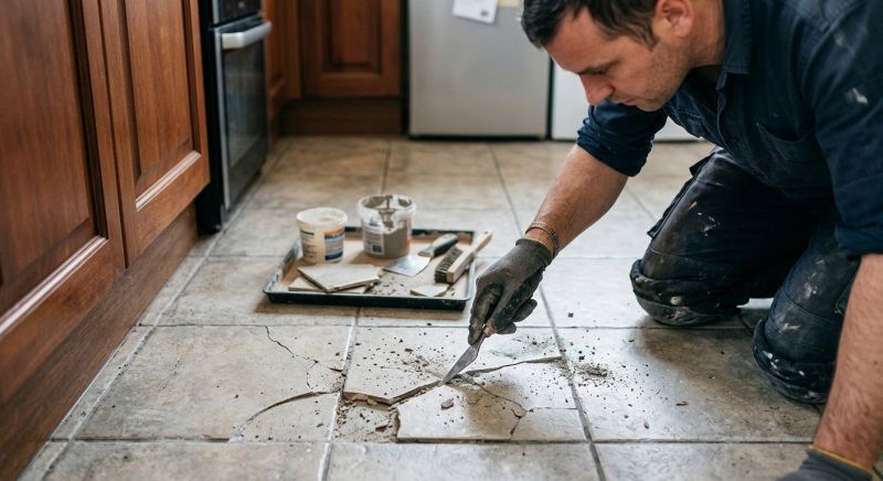 Repairing Cracked Floor Tiles