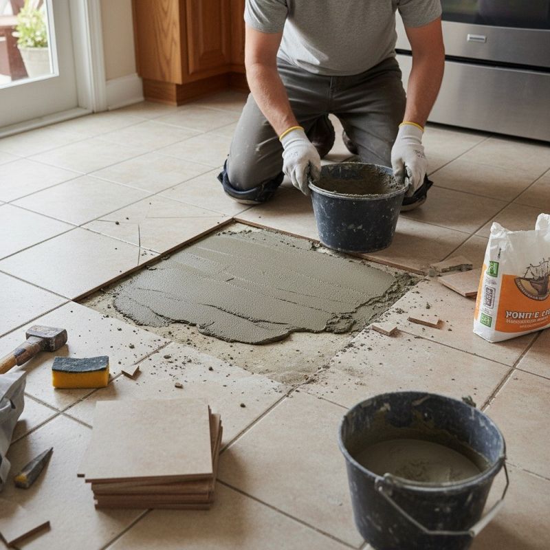 Repairing Cracked Floor Tiles