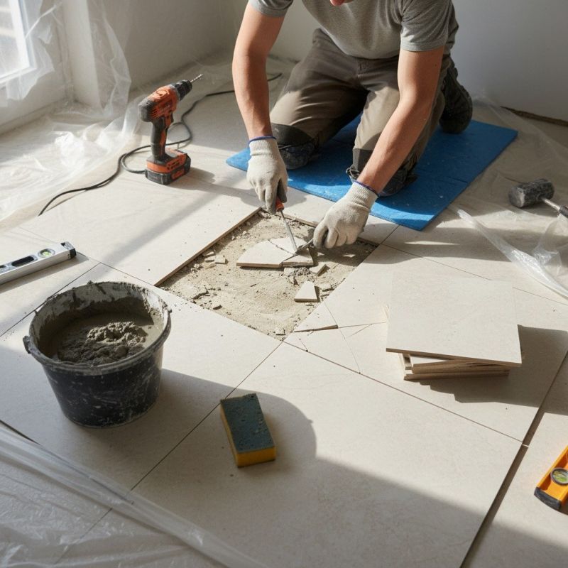 Repairing Cracked Floor Tiles