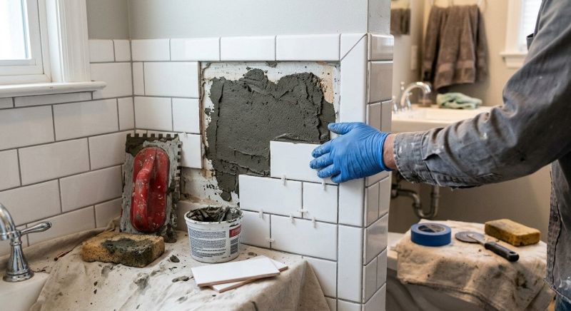 Replacing Damaged Bathroom Tiles