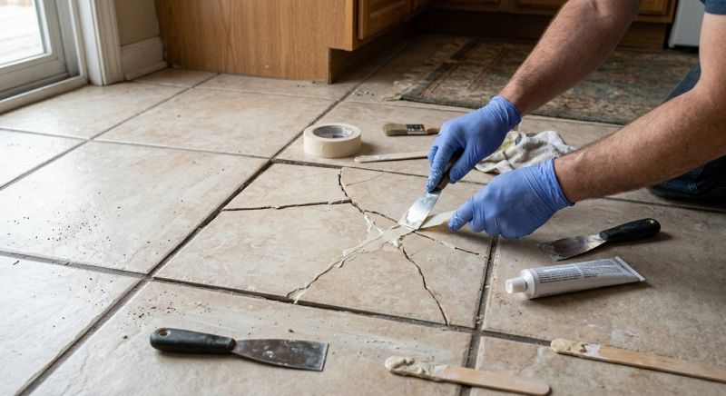 Repairing Cracked Floor Tiles