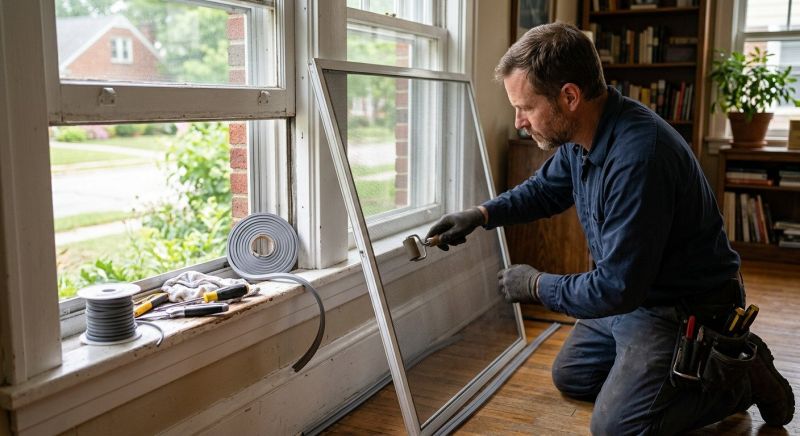 Window Screen and Weatherstripping Repairs by a Handyman